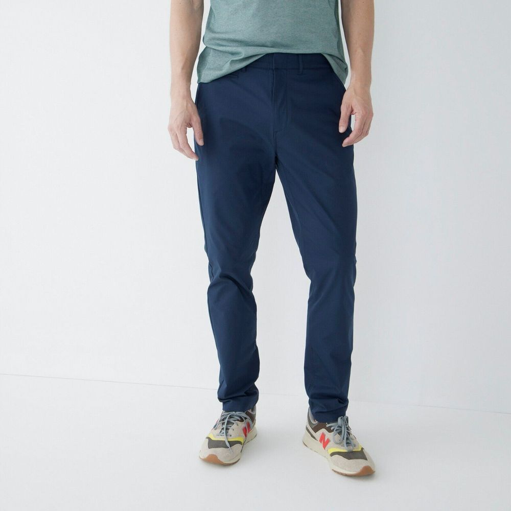 J.CREW Mens 1040 Athletic Tapered-fit tech Pant in Navy Size 34/36